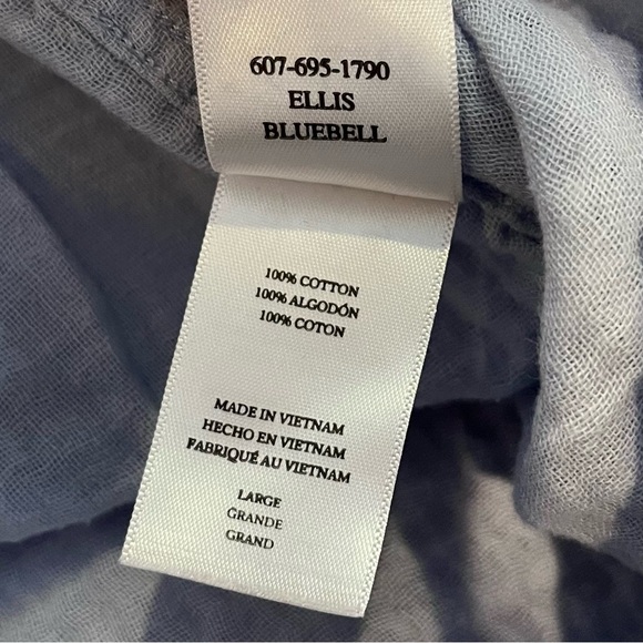 Rails Women’s L Ellis Bluebell Cotton Gauze Long Sleeve Button Up Blouse - Picture 13 of 13